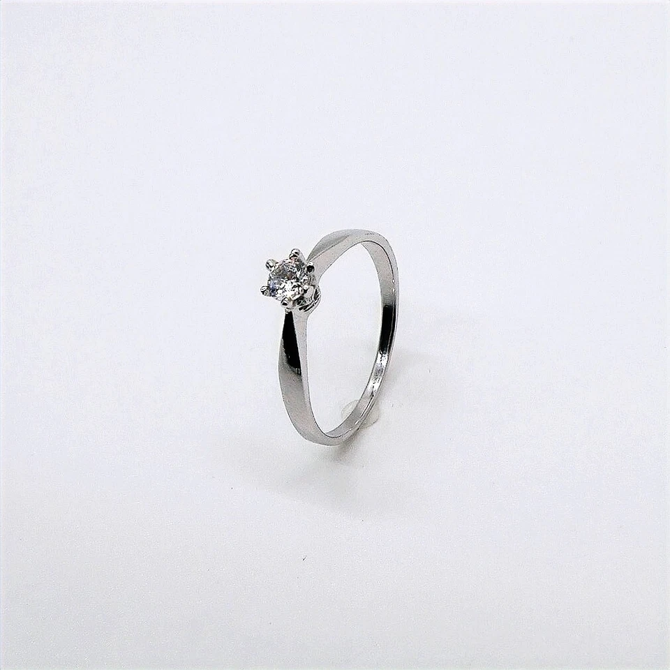 SOLITARIO CON ZIRCONE IN ARGENTO 925 RODIATO IN ORO BIANCO 18 KT - Immagine 1 di 1