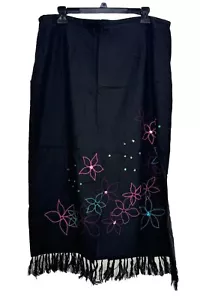 Requirements Rock Leinenmischung genäht Boho Festival A-Linie Midi Quasten Gr. XL - Bild 1 von 9