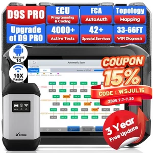 2025 XTOOL D9S PRO Car OBD2 Scan Tool Bidirectional Topology Key Online Coding - Picture 1 of 13