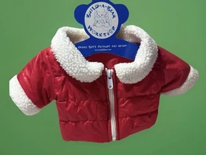 Costruisci un orso cappotto invernale rosso gonfio bordo bianco raro HTF Babbo Natale - Foto 1 di 6