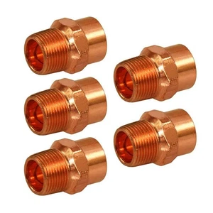 PLUMBFLEX 1-1/4 in. Copper Male Adapter Fitting with Sweat x MIP Connection - Picture 1 of 6