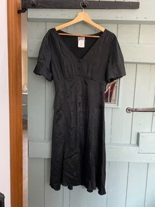 Stunning Black Silk Tea Dress Philosophy Di Alberta Ferretti UK 6/8 - Picture 1 of 6