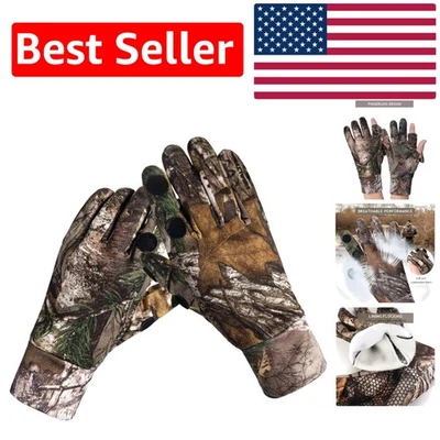 Pro Camouflage Hunting Gloves with Anti-Slip Palm - Warm & Flexible, Large Size - Image 1 of 4