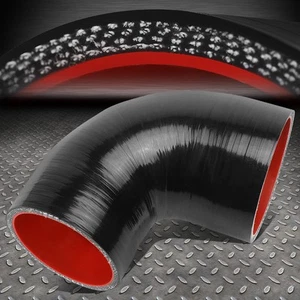 2.5-3"3-PLY 90 DEGREE ELBOW TURBO/INTERCOOLER/INTAKE SILICONE REDUCER HOSE BLACK - Picture 1 of 7
