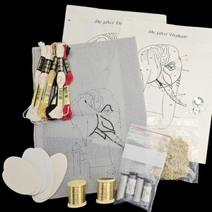 BERNICE JANOFSKY NEEDLEPOINT CANVAS, SG AND THREADS:  THE SILVER ELEPHANT     BM - Picture 1 of 4