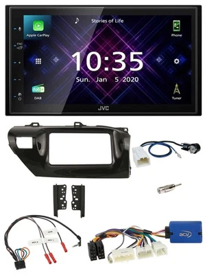 JVC DAB 2DIN Lenkrad Bluetooth USB Autoradio für Toyota Hilux 2015-2020 - Bild 1 von 4
