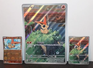Pokemon Victini Lot - Jumbo Promo + 2 Regular Cards - SVP 208 NM Holo - Picture 1 of 6