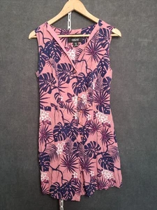 modcloth x collectif dress size 8 floral sleeveless v neck belted - Picture 1 of 10