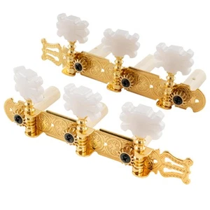 Cabezales de máquina afinadora de guitarra clásica estilo Lyra Musiclily Pro Gold 3 en placa - Imagen 1 de 4