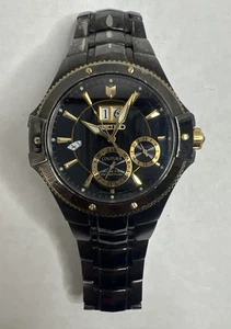 Seiko Coutura Herrenuhr 7D48-0AB0 Schwarz Kinetic Perpetual Water Resist 100M - Bild 1 von 7