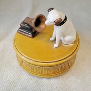 RCA Nipper “His Master’s Voice” Ceramic Spinning Music Box Vintage - Picture 1 of 4