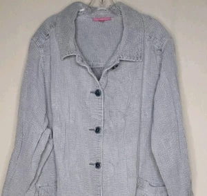 Camisa Chaqueta Pana Woman Within Talla 3X Bolsillos Gris De Gran Tamaño Simple - Imagen 1 de 8