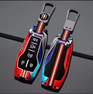 Metal + Silicone Car Key Case Cover for Ford Fusion, Mondeo, Mustang, F-150 - Picture 1 of 11