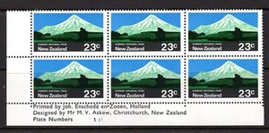 New Zealand 1970 Pictorials - 23c Egmont National Park Plate 111 Block MNH - Picture 1 of 1