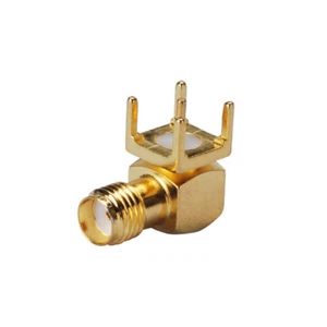 5X SMA Durchgangsloch Buchse rechter Winkel PCB Befestigung kurze Version RF Stecker - Bild 1 von 4