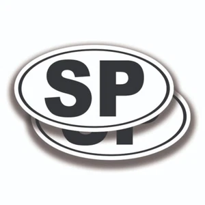 PEGATINAS INICIALES SP 2 calcomanías Bogo coche camión parachoques ventana - Imagen 1 de 1