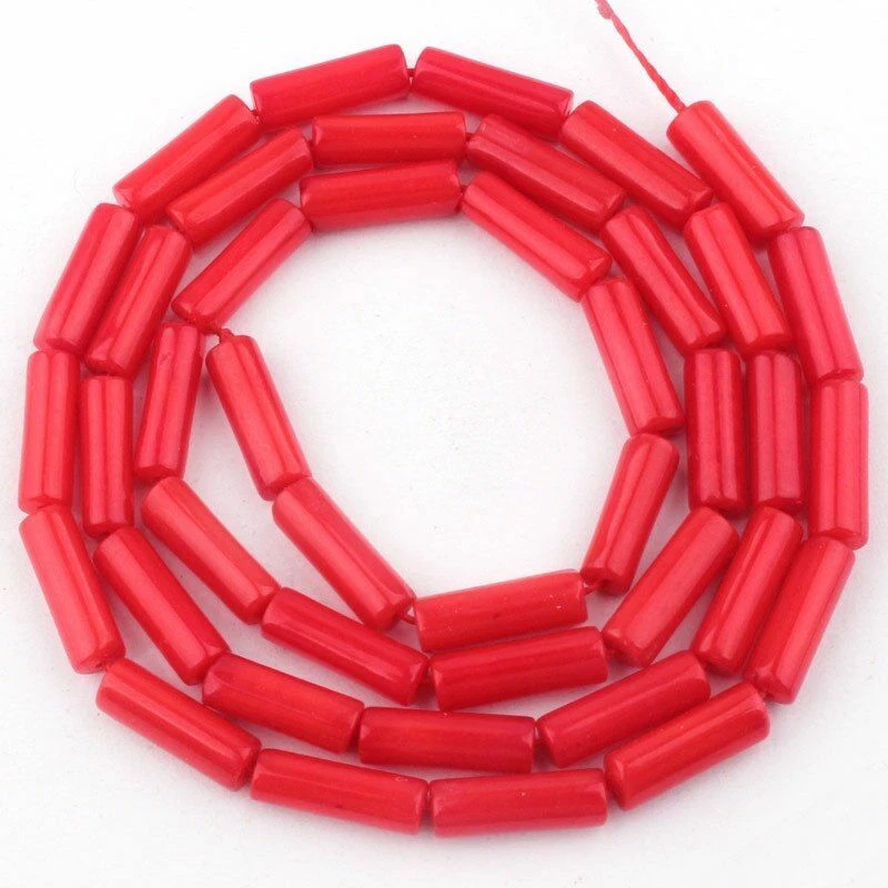 Pendientes colgantes espaciadores de cuentas sueltas de coral con cuentas de piedra natural de 3x9 mm para hacer joyas Foto 1 de 4