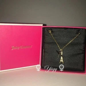 🐼💦 Juicy Couture 🐼💦 Collar con dije de avión Torre Eiffel 🐼 D49 - Imagen 1 de 10