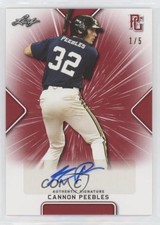 2021 Leaf Perfect Game National Showcase Red /5 Cannon Peebles #BA-CP2 Auto