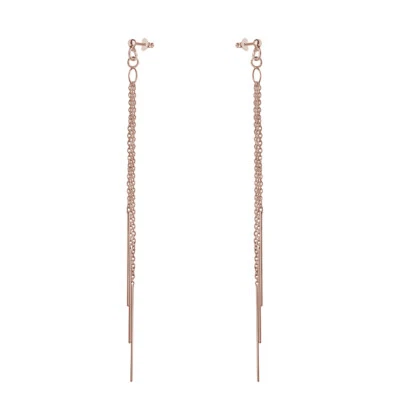 Pendientes colgantes trío de cascadg cha chapados en oro rosa de 14 quilates esterlina para mujer Foto 1 de 4