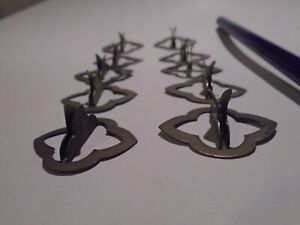 PUGIN STYLE ORIG VICTORIAN SHOP PRICE LABEL HOLDERS (10)  TIN  - suit PHOTO a