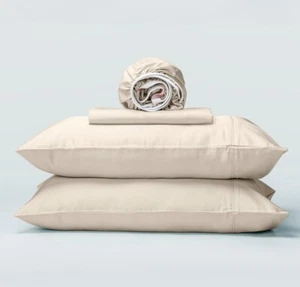 GOKOTTA California King Size Bamboo Bed Sheets 4 Piece Super Soft Light Beige - Picture 1 of 11