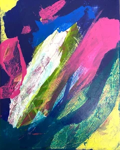 Abstract Original Art One of a Kind Work Caroline Grace Studio 8x10 - B2024LT - Picture 1 of 4