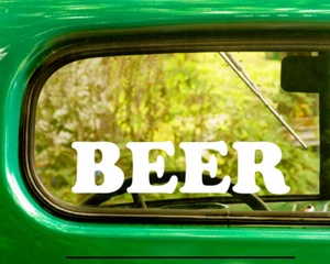 2 BEER DECAL Stickers For Car Window Bumper Laptop Truck Rv - Picture 1 of 1