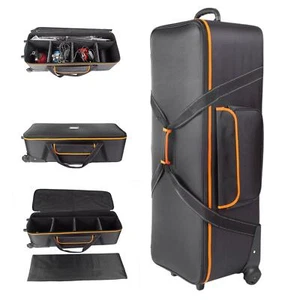 Photo Equipment Trolley Carry Case Bag Padded Wheeled 102x37.5x27.5cm UK - Picture 1 of 12