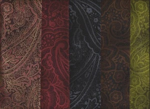 "Radiant Paisley", Paisley Print Fats, Kanvas Studio, Set of 5 fat quarters - Picture 1 of 6