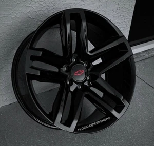 GLOSS BLACK TRAIL BOSS Z71 CHEVY SILVERADO WHEELS SET 22X9" FITS: 2000-2025 - Picture 1 of 12