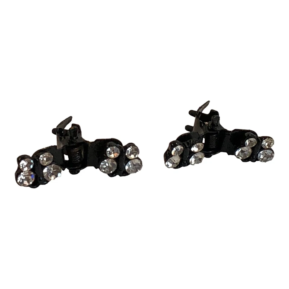 Par de mini clips mariposa con pedrería transparente 1" Foto 1 de 1