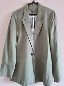 Sussan Womens Jade Green Linen Blend Blazer Jacket Size 12 BNWT rrp $119.95 - Picture 1 of 10