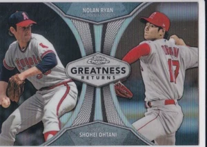 SHOHEI OHTANI & NOLAN RYAN Dual TOPPS CHROME INSERT CARD Angels 2019 MINT $$ LE! - Picture 1 of 2