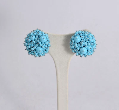 ORECCHINI  ARGENTO 925 PICCOLO RODIATO PICCOLO PASTA TURCHESE MISTI    AGHT 0434 - Immagine 1 di 3