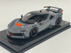 1/18 MR Collection Ferrari SF90 XX Stradale Nardo Gray Carbon Fiber Base - Picture 1 of 7