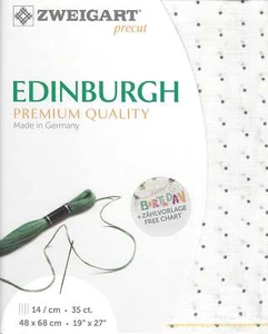 Zweigart Precut Edinburgh Mini Dots 36 count White with polka dots 3217/1409 - Picture 1 of 1