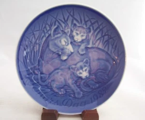 1982 Bing Grondahl Mothers Day Moms Mors Dag Danish Leopard Lion Cubs Babies - Picture 1 of 2