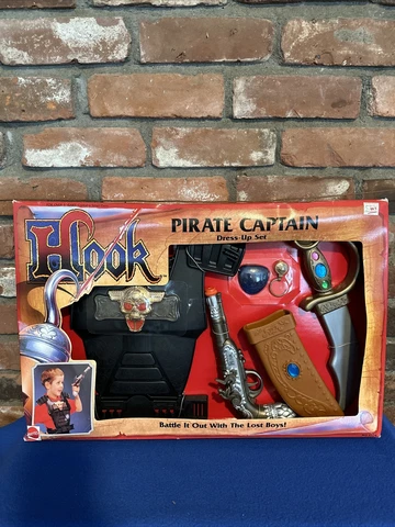 HOOK LOST BOY Pirate Captain DRESS-UP SET  Gun Knife Armor Eye Patch 1991 MATTEL Cover