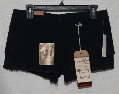 Women Jr's Revolution By Revolt Basic Black Low Rise Short Size 9 New With Tags - Image 1 of 4