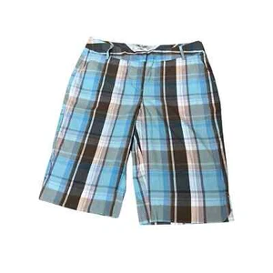 Cato Womens Shorts Blue Plaid Sz 12 - Picture 1 of 9