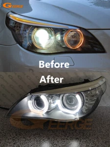 For BMW E60 E61 525i 528i 530i 545i 550i M5 Crystal DTM M4 Style Led Angel Eyes - Bild 1 von 44