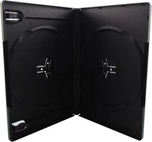 14mm Standard Black Double 2 Discs DVD Case Lot - Afbeelding 1 van 4