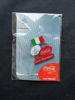 2006 Italy TORINO XX Winter Olympics Sport COCA COLA PIN Flag ITALY - Image 1 of 4