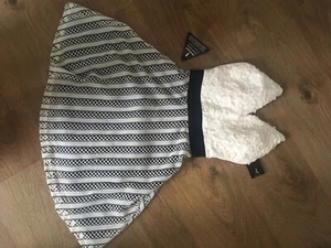 rare london white black prom skater dress size 6 - Picture 1 of 2