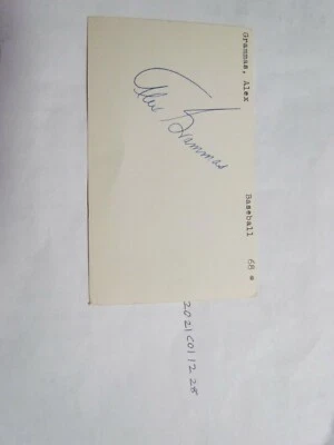 Alex Grammas SIGNED 3X5 INDEX CARD Beckett Pre-Certified 2 - Image 1 of 2