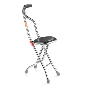 Yescom Medical Folding Walking Stick with Seat Portable Travel Cane Hiking Chair - Picture 1 of 11