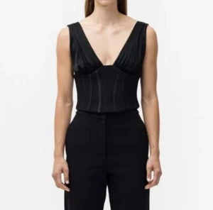 NUEVO Top Paris Georgia 05 Maeve negro ceñido para mujer talla M’s - Imagen 1 de 8