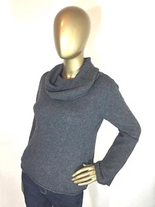 Suéter WENDY B Cachemira M Capucha Cuello Alto Gris Doble Costura Frontal Mangas Campana - Imagen 1 de 10