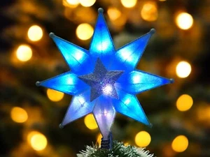 Farbwechsel beleuchtete Schneeflocke Weihnachten Weihnachtsbaum Topper UL 10 Lichter - Bild 1 von 13
